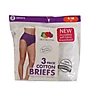 Fruit Of The Loom Cotton Brief Panties - 3 Pack 3DBRIWH - Image 3