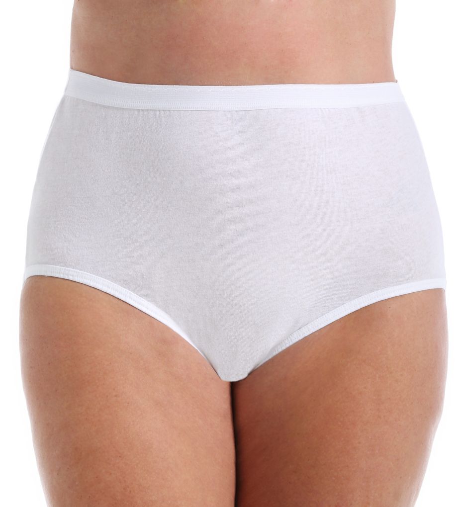 Fit for Me Plus Size Cotton Brief Panties - 3 Pack