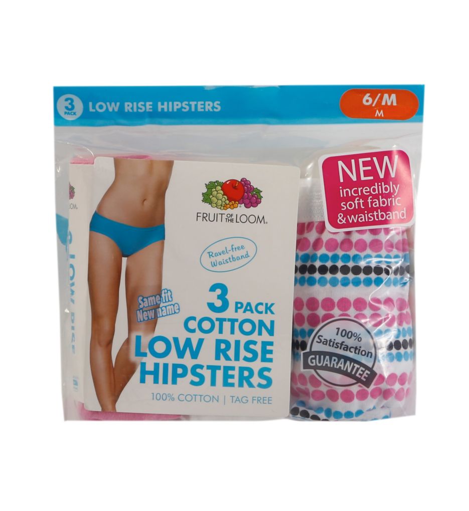 Ladies' Cotton Hipster Panties Multi - 3 Pack-cs1