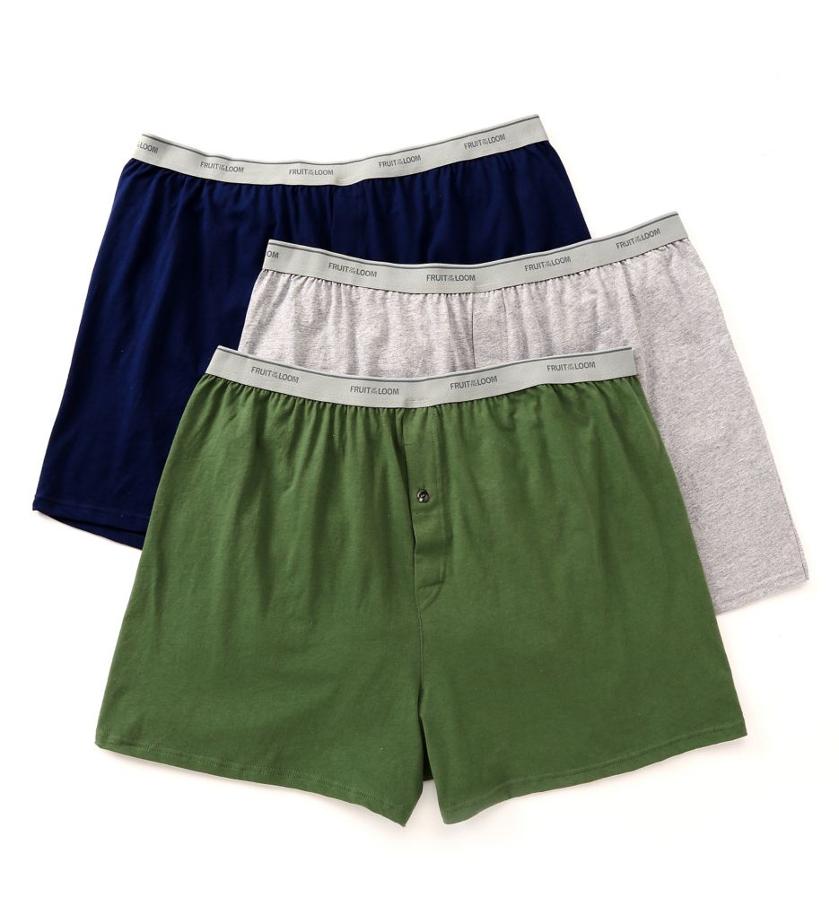 Extended Size Cotton Assort Knit Boxers - 3 Pack-cs2