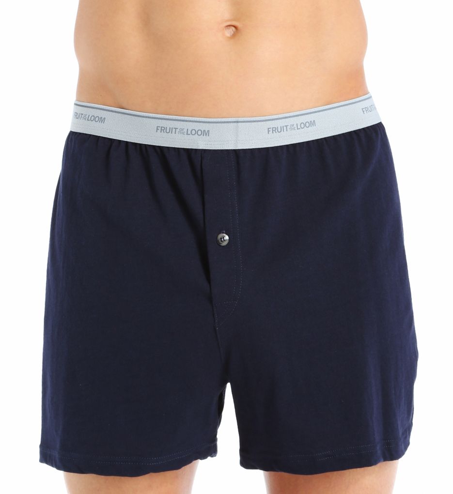 Extended Size Cotton Assort Knit Boxers - 3 Pack-fs