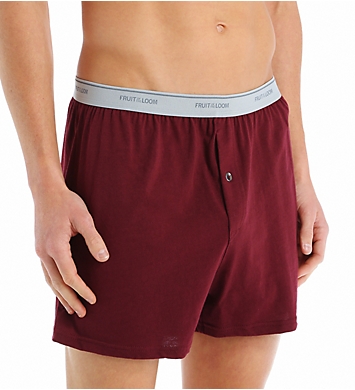 Fruit Of The Loom Big Man's Assorted Cotton Knit Boxers - 3 Pack