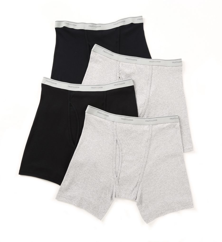 Extended Size 100% Cotton Boxer Briefs - 4 Pack-cs2