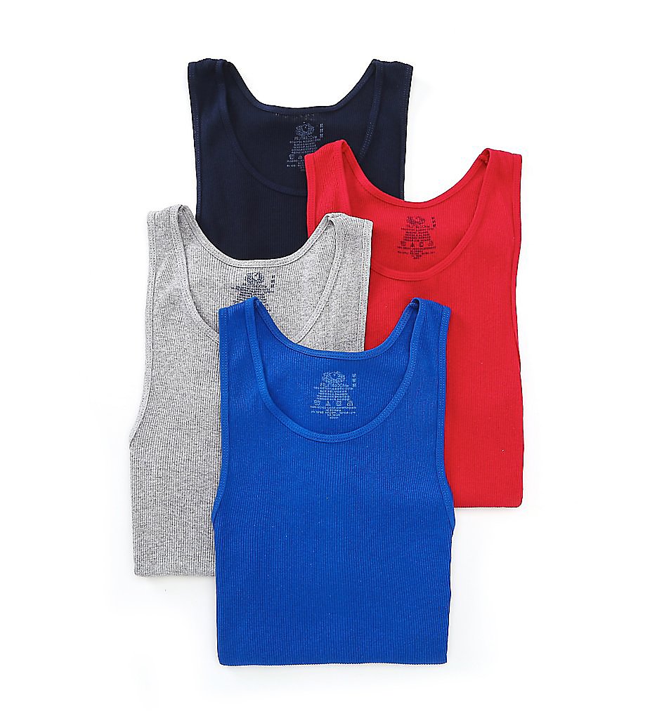 Fruit Of The Loom 4P2601C Men's Assorted Core Cotton A-Shirts - 4 Pack (Assorted)