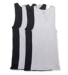 Extended Size Cotton A-Shirts - 4 Pack BlkGr 2XL