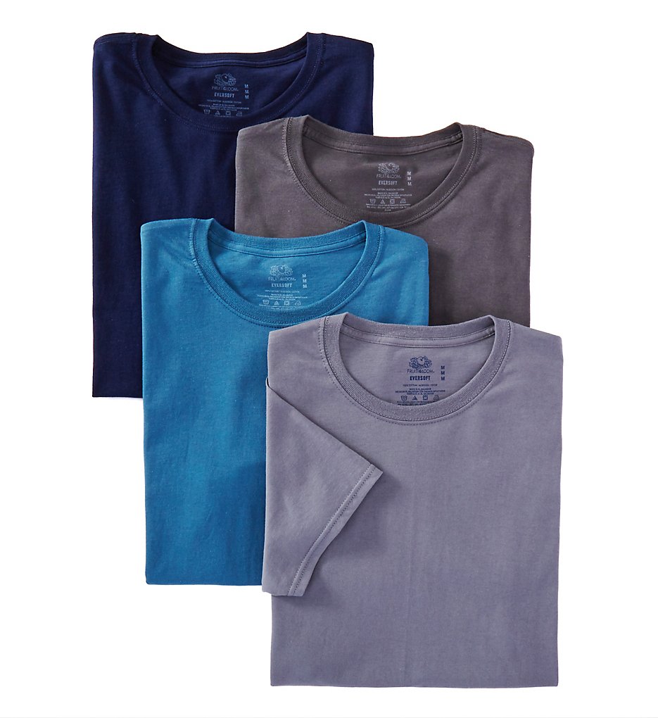Fruit Of The Loom 4P2801C Stay Tucked Cotton Crew T-Shirt - 4 Pack (Assorted)