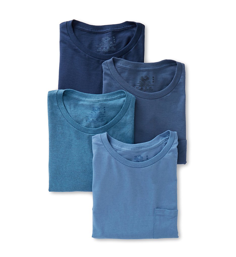 Fruit Of The Loom 4P3002C Assorted Cotton Fashion Pocket T-Shirts - 4 Pack (Assorted)