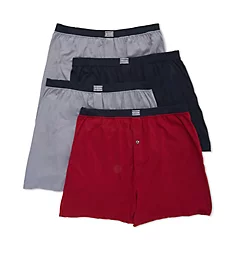 Extended Size Assorted Cotton Knit Boxers - 4 Pack ASST 2XL
