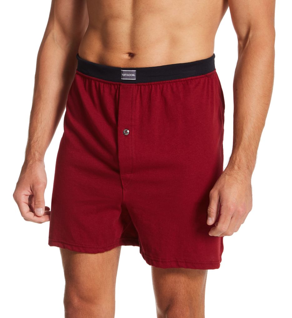 Extended Size Assorted Cotton Knit Boxers - 4 Pack by Fruit Of The