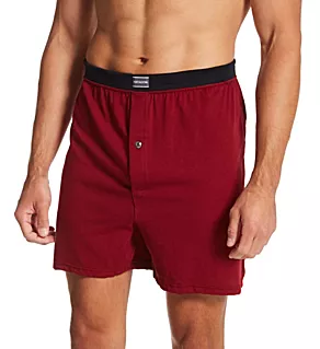 Extended Size Assorted Cotton Knit Boxers - 4 Pack