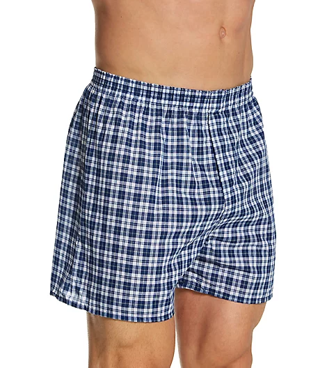 Fruit Of The Loom Extended Size Tartan Plaid Woven Boxers - 4 Pack 4P59XTG