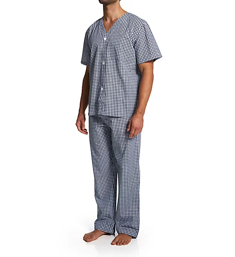 Fruit Of The Loom Short Sleeve Woven Pajama Pant Set 5032444