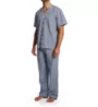 Fruit Of The Loom Short Sleeve Woven Pajama Pant Set 5032444