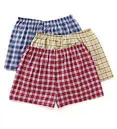 Extended Size Tartan Woven Boxers - 3 Pack
