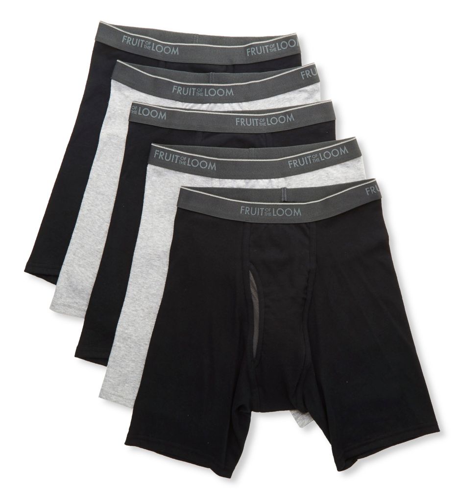 Fruit of the Loom Men's CoolZone Black & Grey Boxer Briefs, 4-Pack