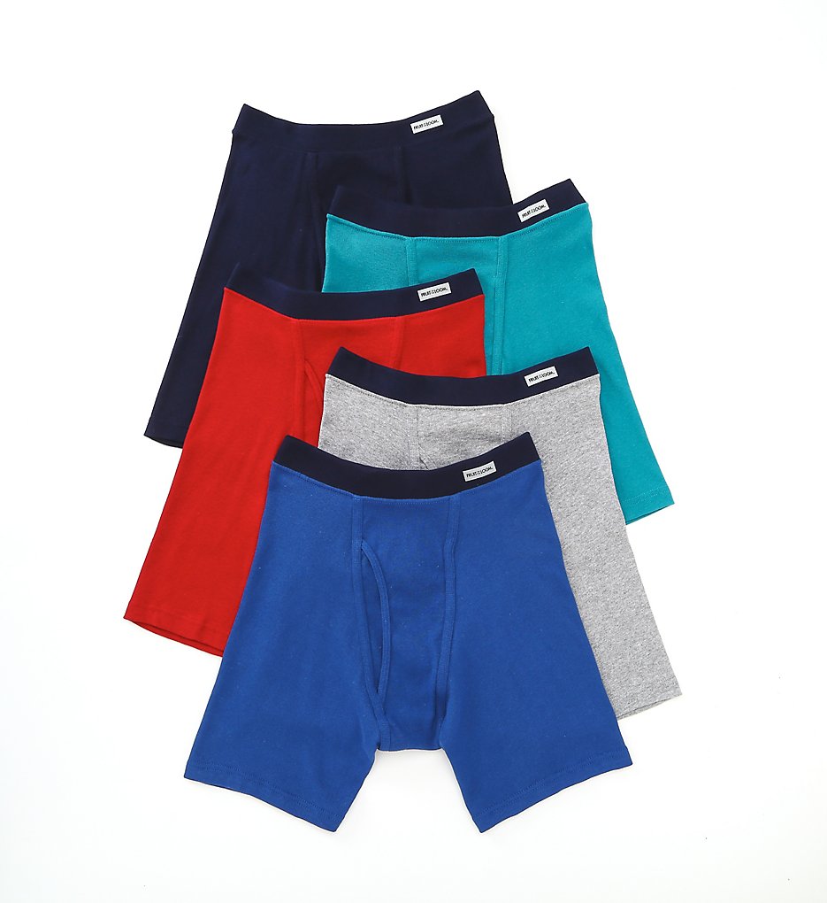 Fruit Of The Loom 5CBB001 Assorted Cotton Knit Boxer Briefs - 5 Pack (Assorted)