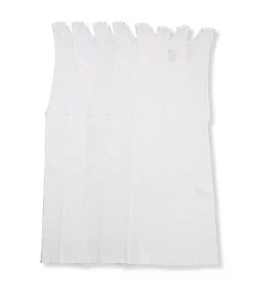 Extended Size 100% Cotton White A-Shirts - 5 Pack WHT 2XL