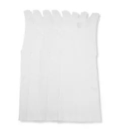 Extended Size 100% Cotton White A-Shirts - 5 Pack