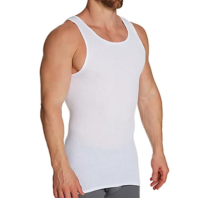 Extended Size 100% Cotton White A-Shirts - 5 Pack