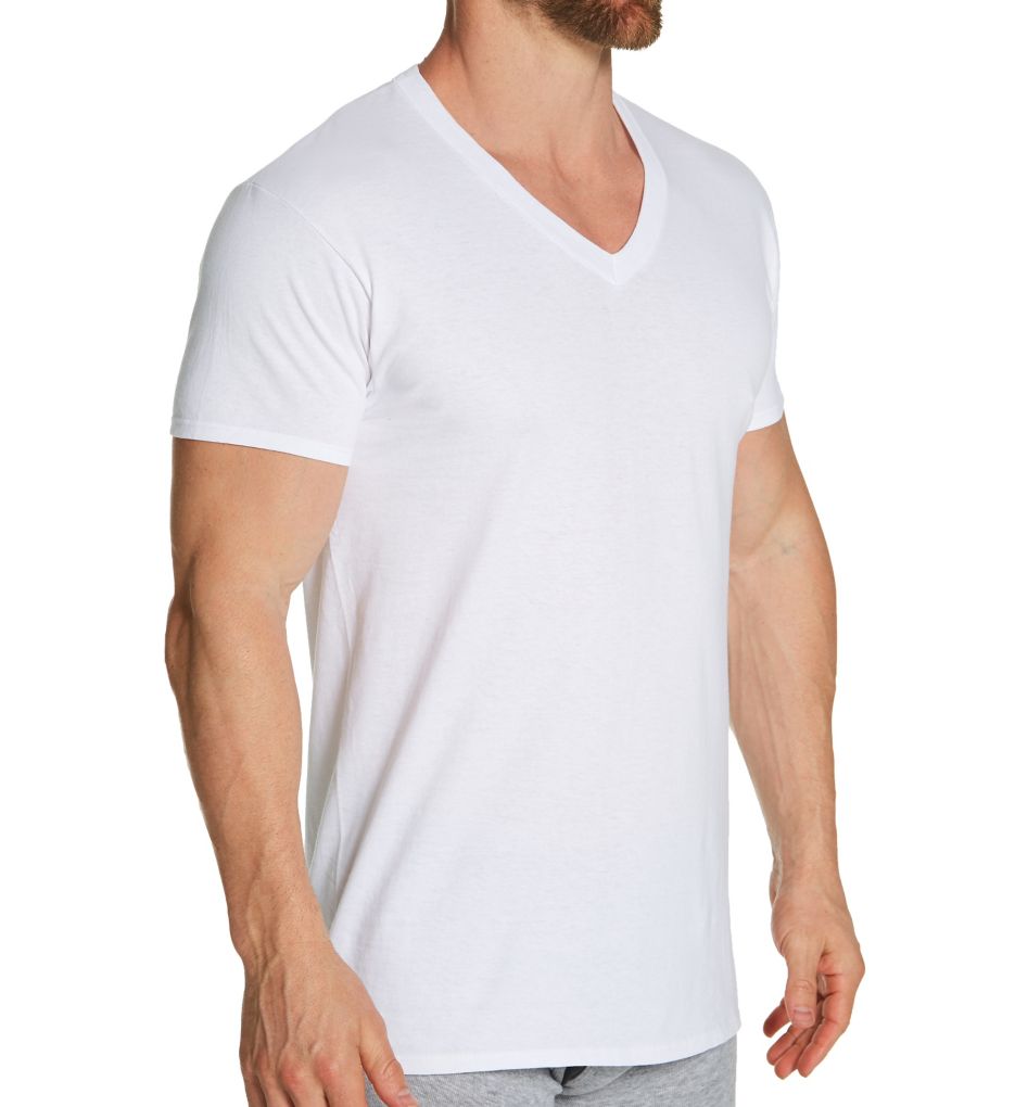 Stay Tucked Extended Size V-Neck T-Shirts - 5 Pack