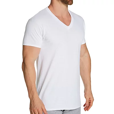 Stay Tucked Extended Size V-Neck T-Shirts - 5 Pack