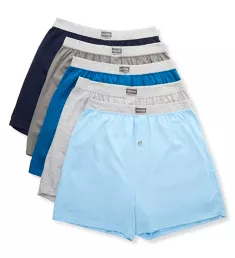 Men's Assorted Cotton Knit Boxers - 5 Pack