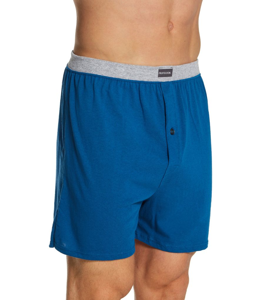 Men's Assorted Cotton Knit Boxers - 5 Pack