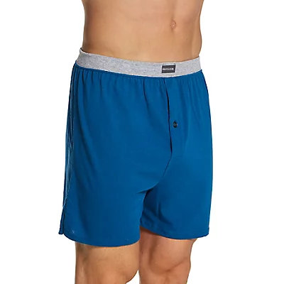 Men's Assorted Cotton Knit Boxers - 5 Pack