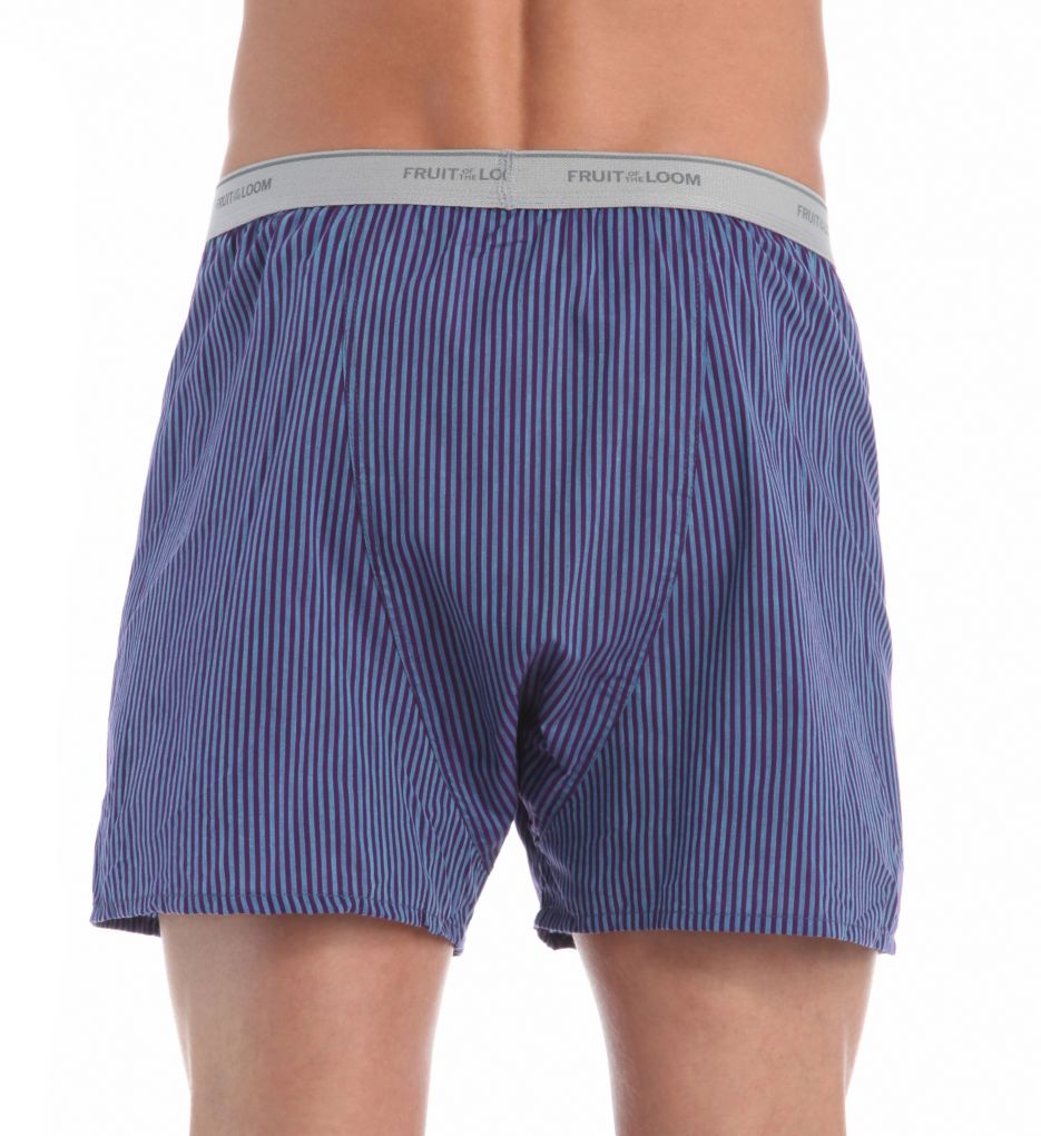 Men's Assorted Cotton Blend Woven Boxers - 5 Pack-bs