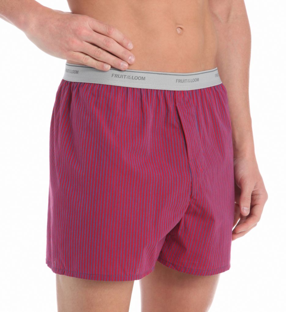 Men's Assorted Cotton Blend Woven Boxers - 5 Pack-gs