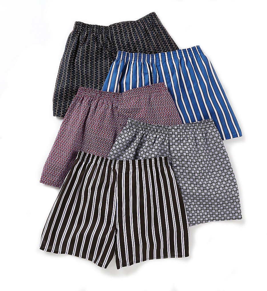 Fruit Of The Loom 5P582 Core Assorted Woven Boxers - 5 Pack (Assorted)