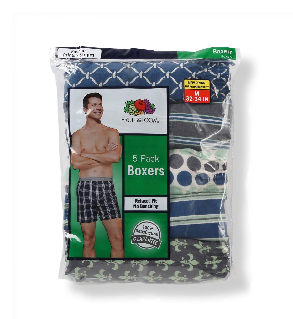 Core Assorted Woven Boxers - 5 Pack-cs1