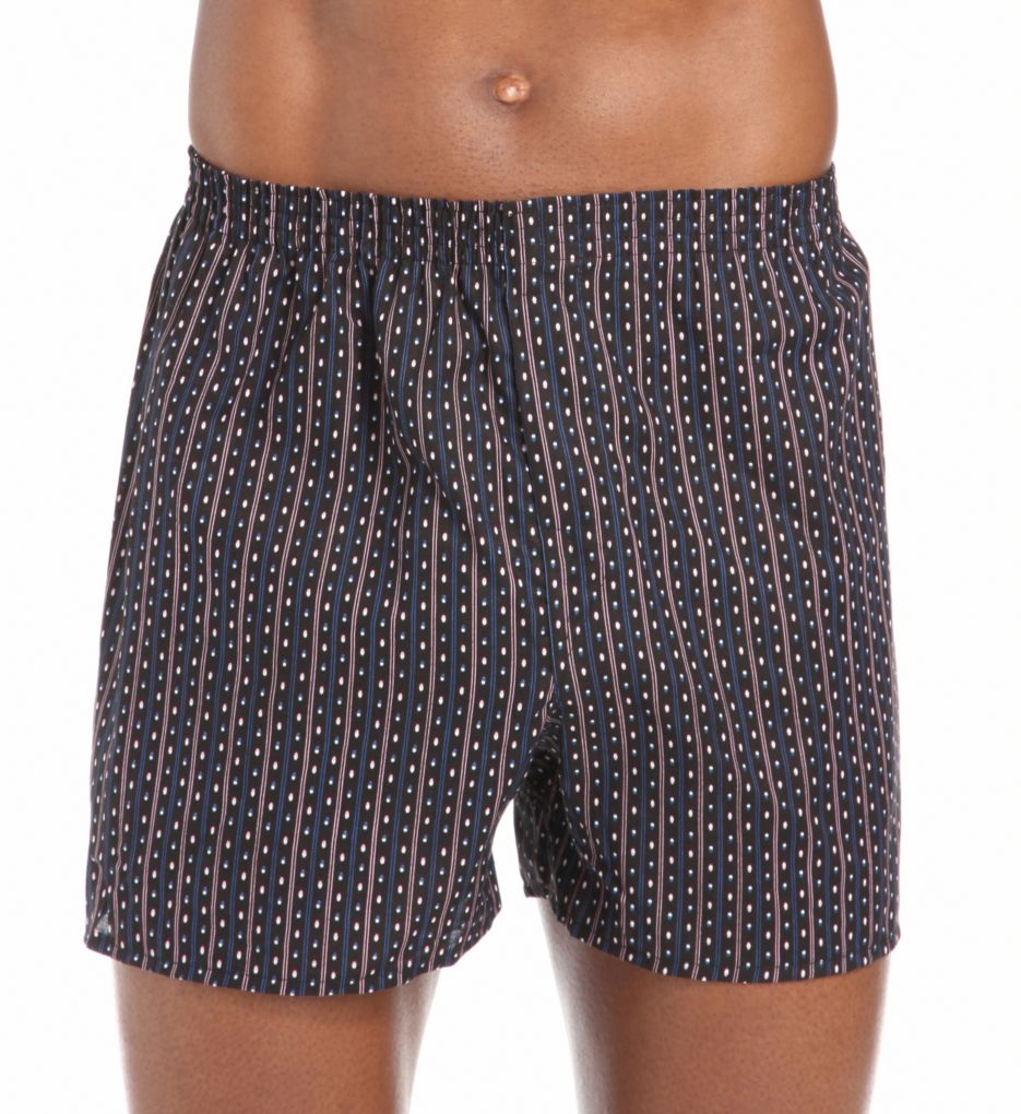 Extended Size Assorted Woven Boxers - 5 Pack-fs