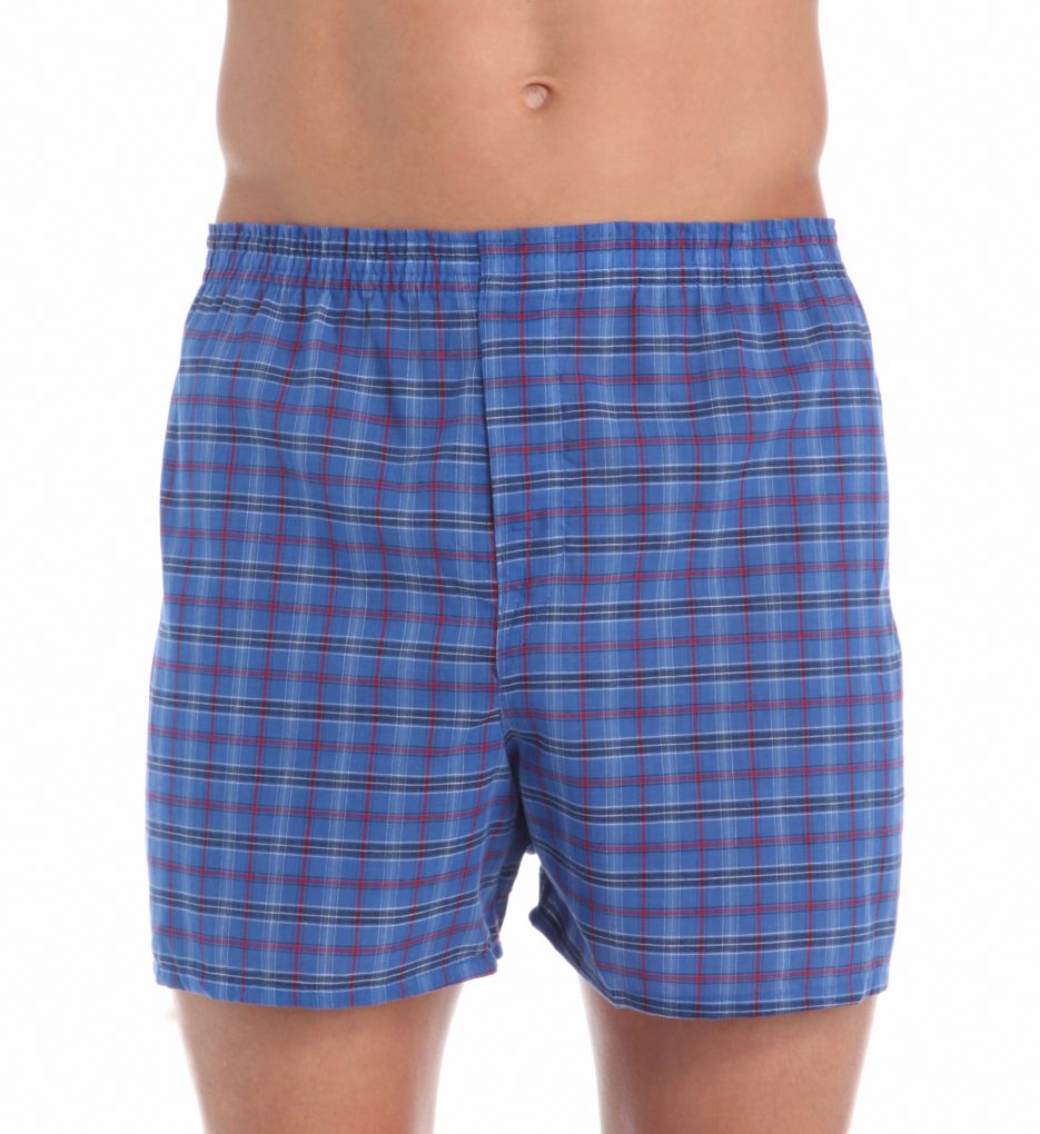 Assorted Tartan Plaid Woven Boxers - 5 Pack-fs