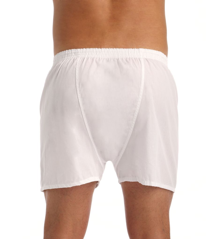 Extended Size White Woven Boxers - 5 Pack-bs
