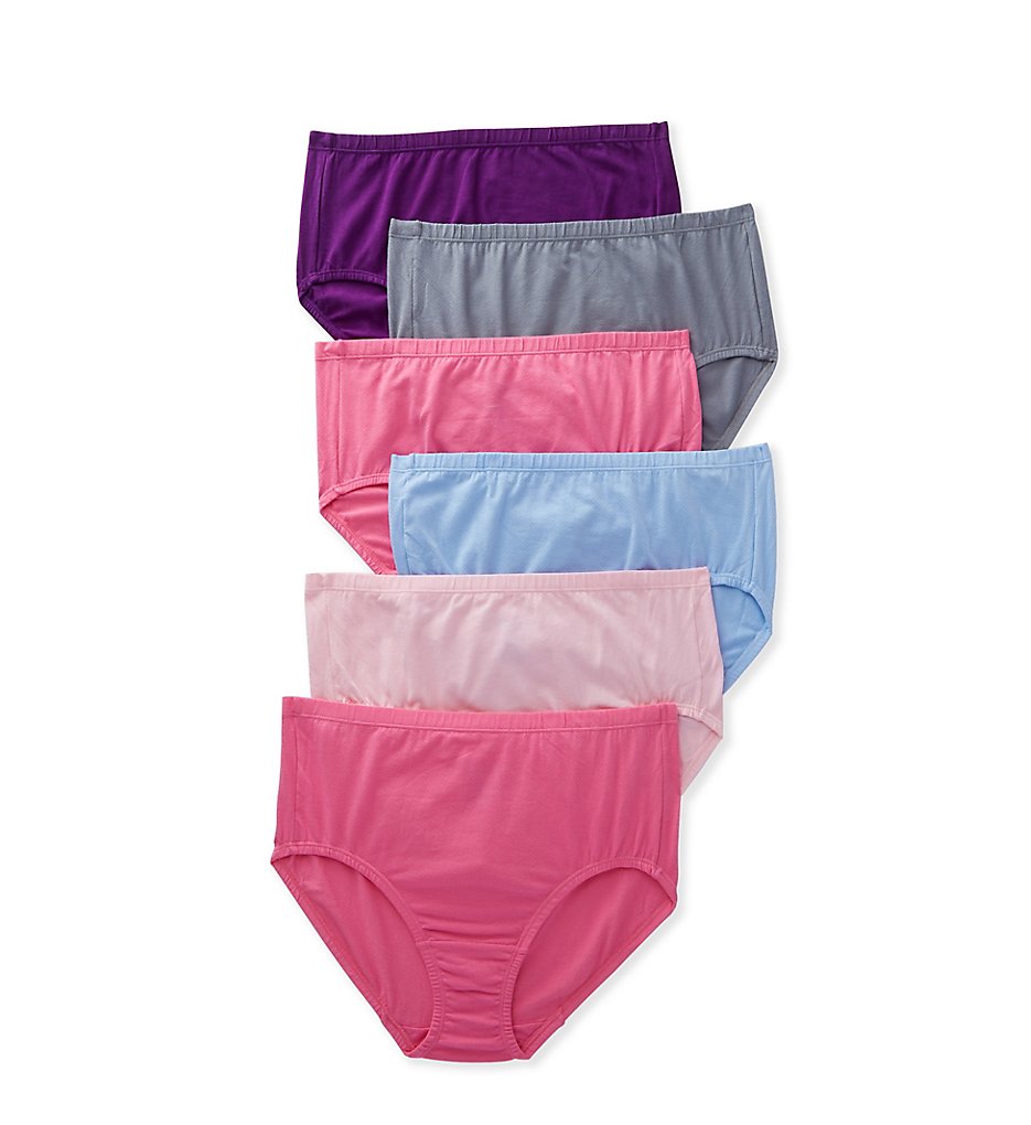 Fruit Of The Loom - Fruit Of The Loom 6DBCBRP Fit For Me Cotton Mesh Brief Panties - 6 Pack (Assorted 9)