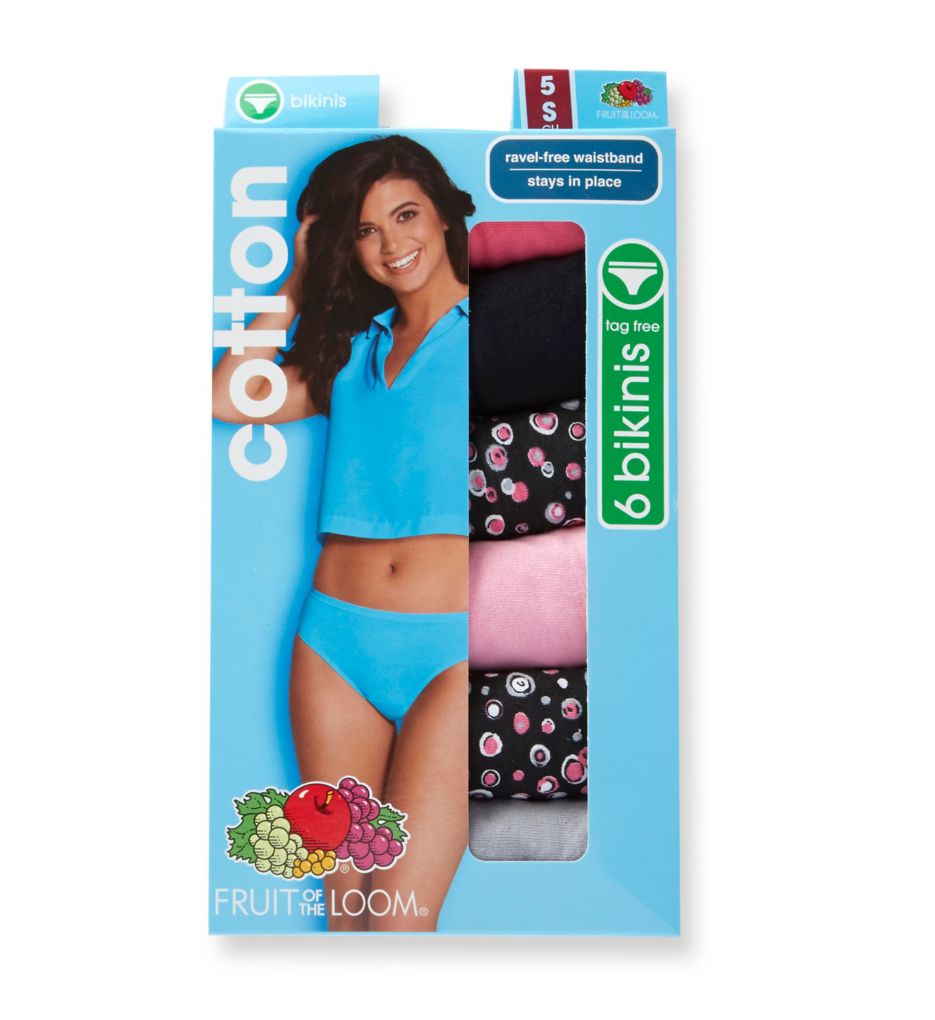 Fruit Of The Loom Cotton Bikini Panty Assorted - 6 Pack 6DBIKA1 - Image 3