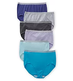 Fit For Me Plus Heather Brief Panties -  6 Pack Assorted 9