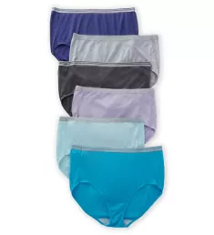 Fit For Me Plus Heather Brief Panties -  6 Pack