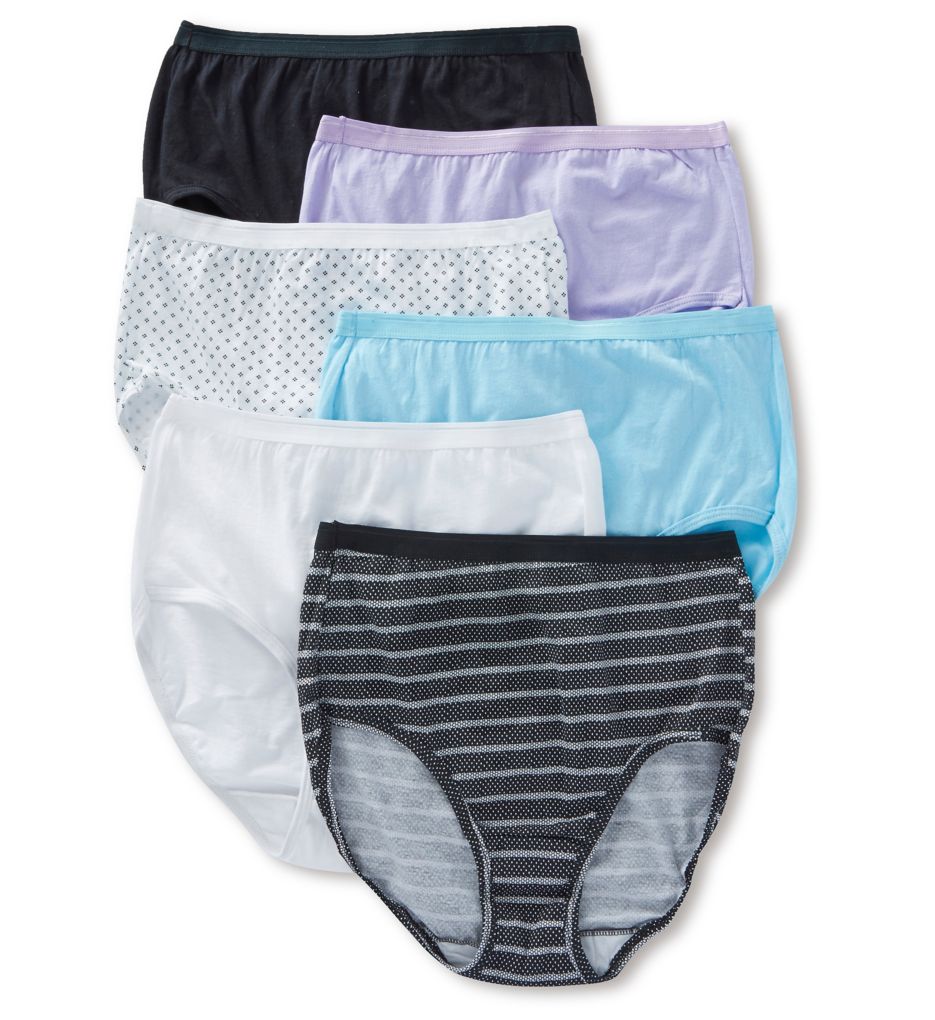 Fruit Of The Loom Women's Cotton Brief Panty Assorted - 6 Pack in Assorted | Plus Size 7 | HerRoom.com