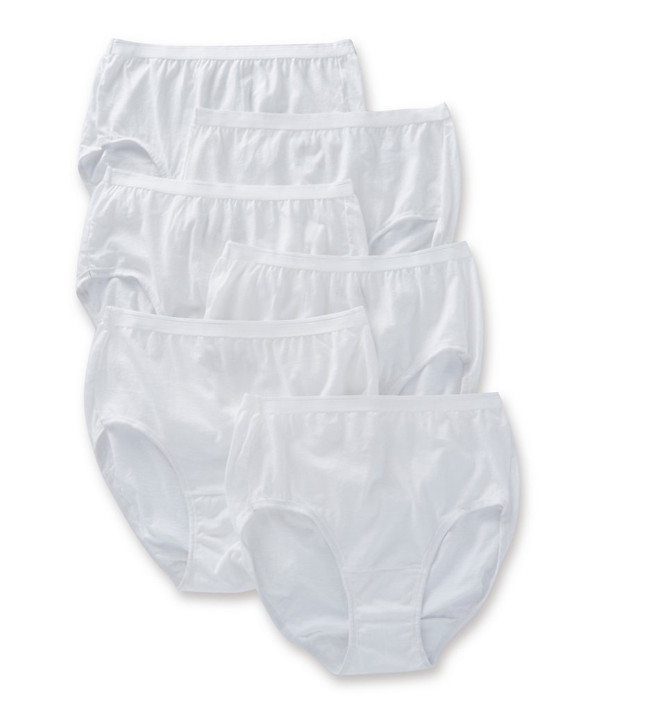 Fruit Of The Loom - Fruit Of The Loom 6DBRIW1 Cotton Brief Panty White - 6 Pack (White 9)