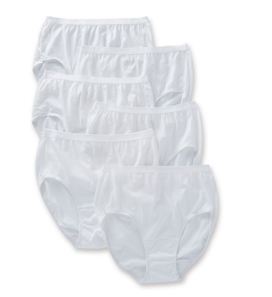 Cotton Brief Panty White - 6 Pack White 9 by Fruit Of The Loom