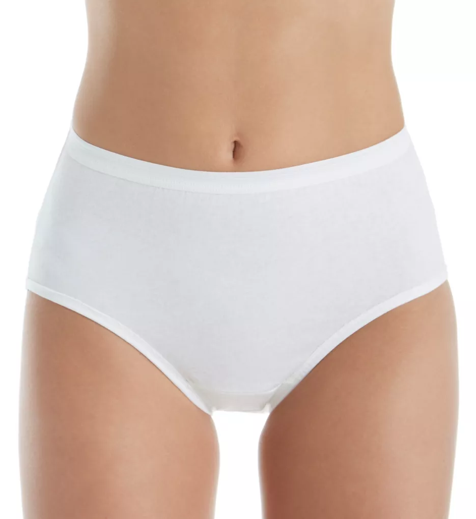 Fruit Of The Loom Cotton Brief Panty White - 6 Pack 6DBRIW1 - Image 1