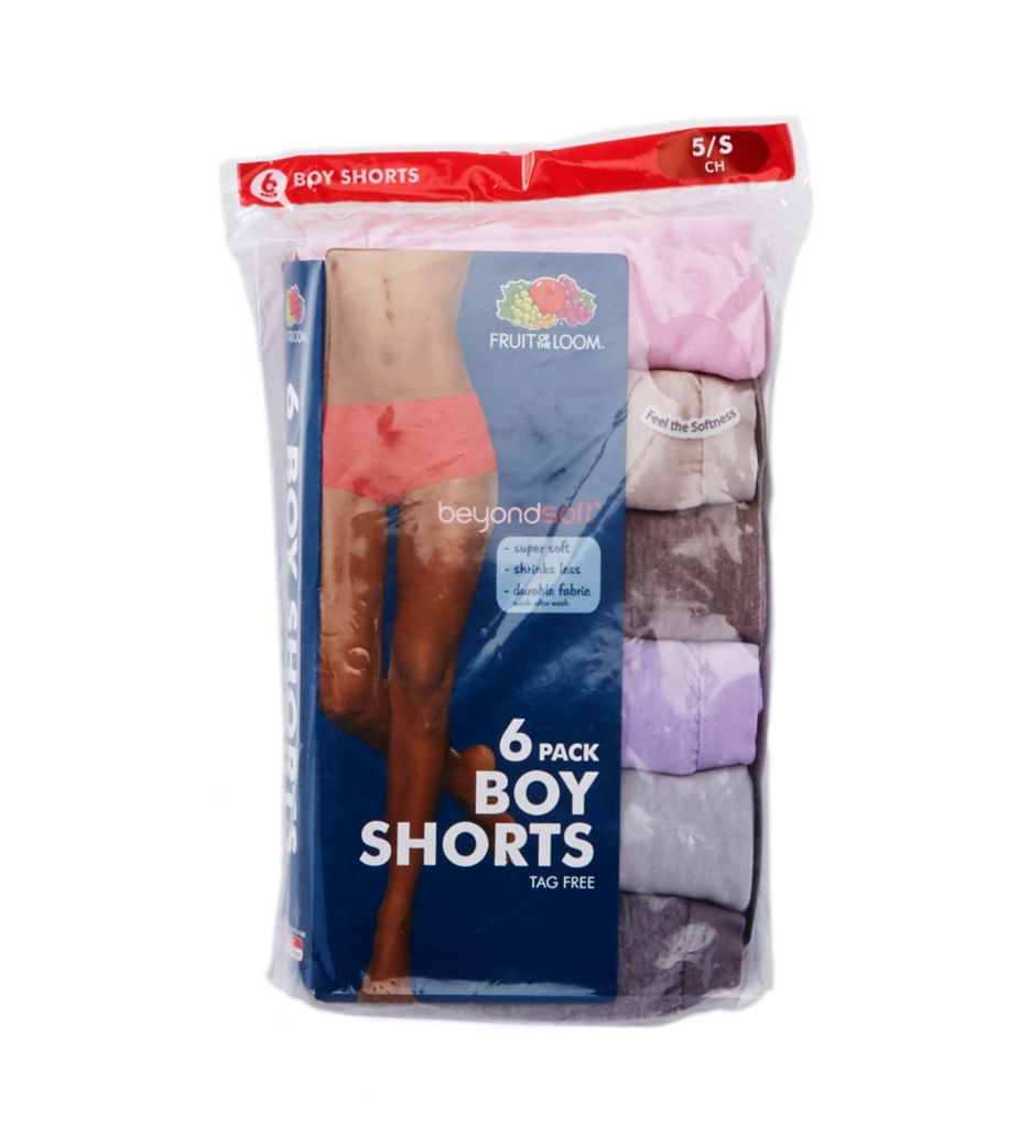 Fruit of the Loom Women's Boy Short Underwear, 6 Pack