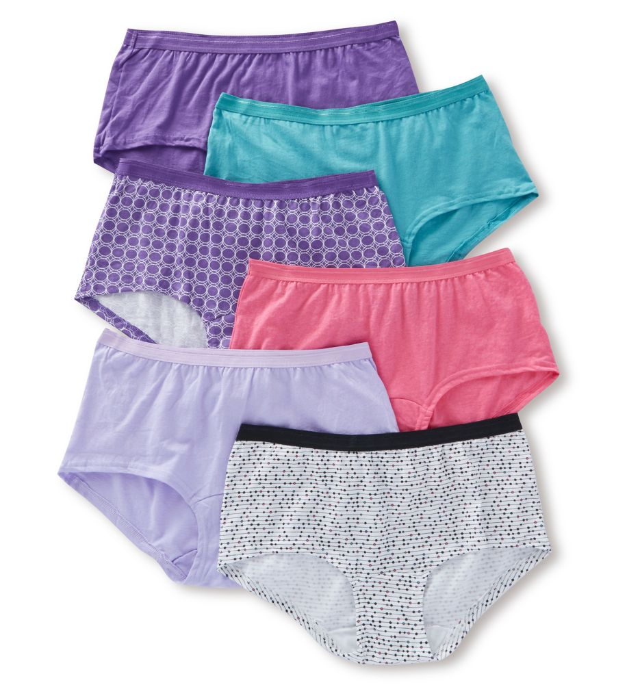 Hanes Women's Cotton Boy Brief, 6 Pack: Sporty Boyshort Style, Cool Comfort  Fabric, Tagless, Full Coverage