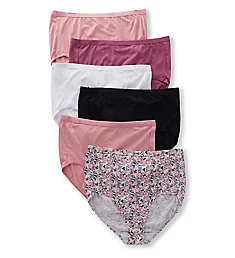 Fit For Me Plus Comfort Brief Panties - 6 Pack Assorted 9
