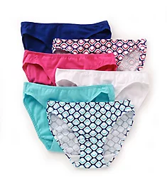 Cotton Stretch Bikini Panties - 6 Pack Assorted 5