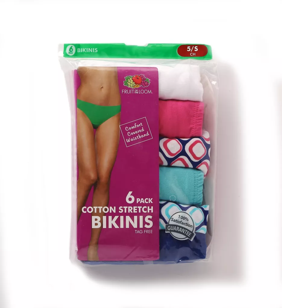 Fruit Of The Loom Cotton Stretch Bikini Panties - 6 Pack 6DCSBI1 - Image 3