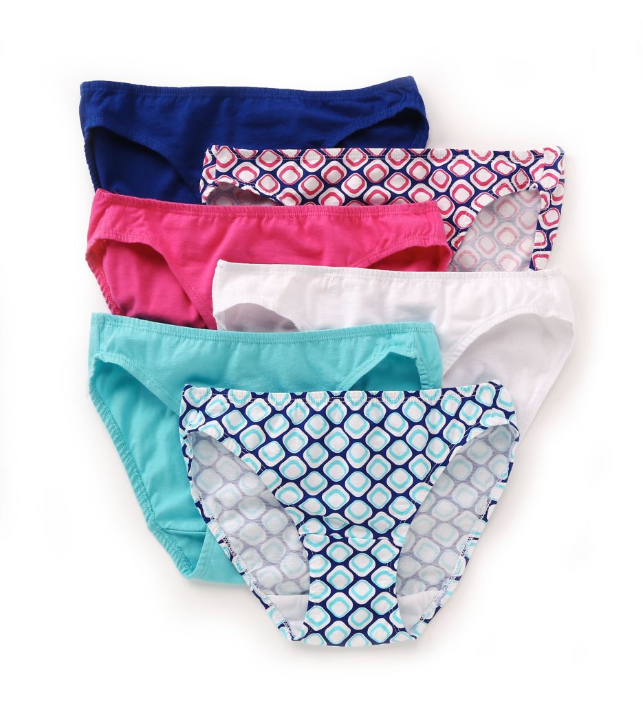 6 x Womens Mid-Rise Bikini Briefs Undies Cotton Assorted Underwear