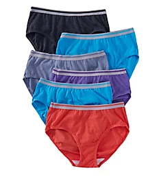 Heather Low Rise Brief Panties - 6 Pack Assorted 5